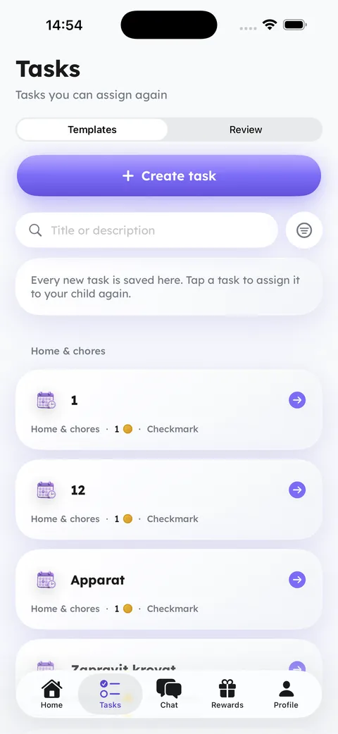 Clear tasks and rewards